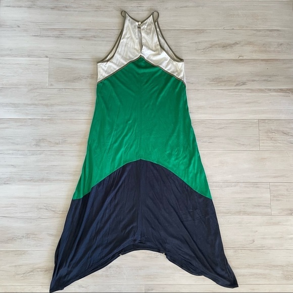 Ann Taylor Colorblock Halter Hi-Low Midi Dress - Picture 3 of 6